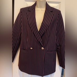 Maje Navy and Red Striped Blazer Size 40
